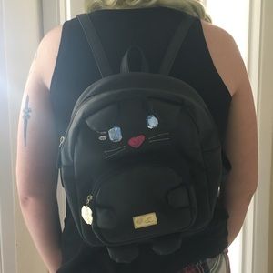 Betsy Johnson glam cat jeweled  backpack